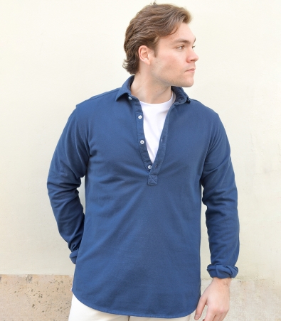 Polera Piqué Fino Azul Caribe