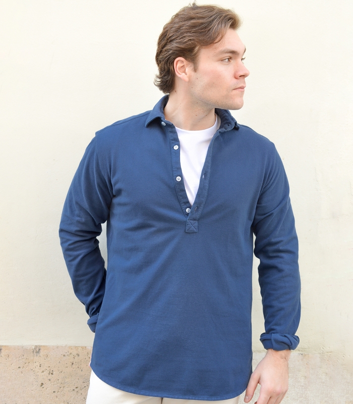 Polera Piqué Fino Azul Caribe
