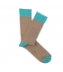 Camel And Light Blue Ribbed Socks