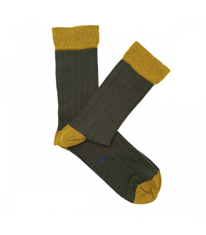 Calcetines HOOK Canalé Verde Y Amarillo