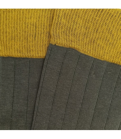 Green and Yellow Ribbed Socks