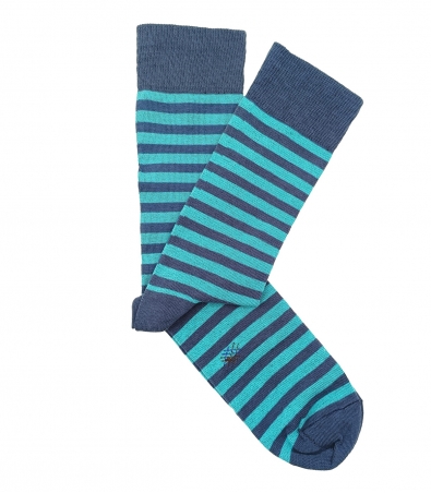 Thin Blue and Light Blue Striped Socks