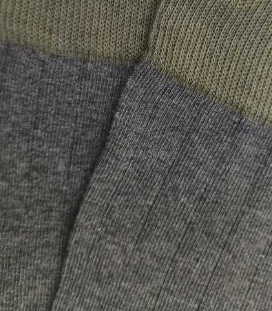 Light Gray And Green Ribbed Socks
