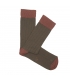 Brown and Ocher Ribbed Socks