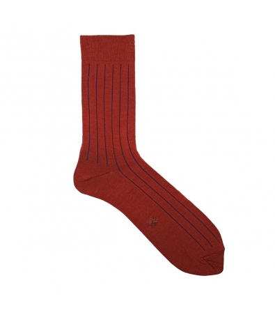 Maroon and Blue Ribbed Socks