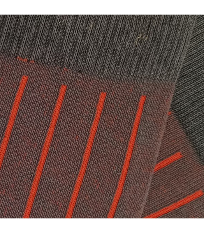 Gray And Red Ribbed Socks