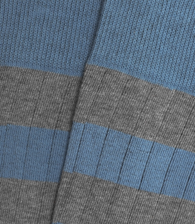 Light Blue And Grey Striped Ribbed Socks