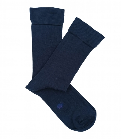 Navy Blue Ribbed Socks