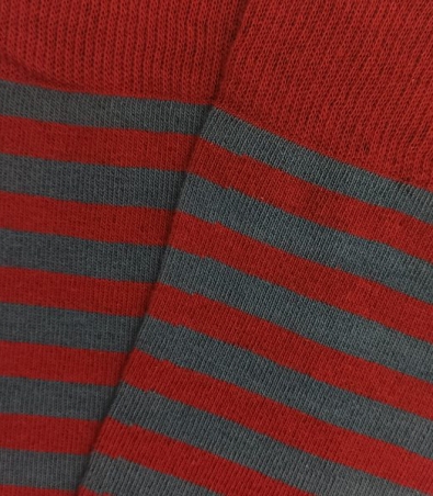 Blue and Burgundy Striped Socks