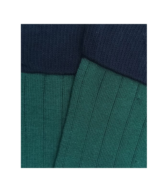 Calcetines Canalé Verde Botella y Marino HOOK