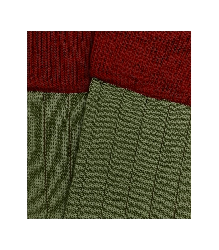 Green and Red Ribbed Socks