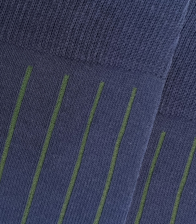 Navy and Green Ribbed Socks