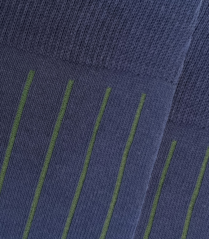Navy and Green Ribbed Socks