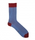 Blue and Burgundy Ribbed Socks