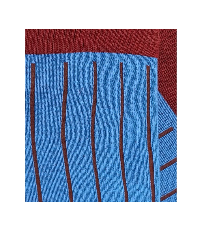 Blue and Burgundy Ribbed Socks