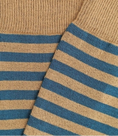 Blue and Camel Striped Socks