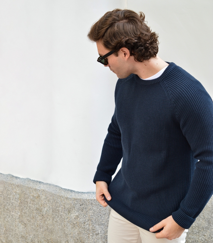 HOOK Navy Fisherman Sweater