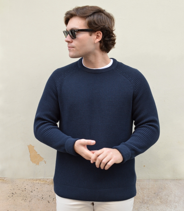 HOOK Navy Fisherman Sweater