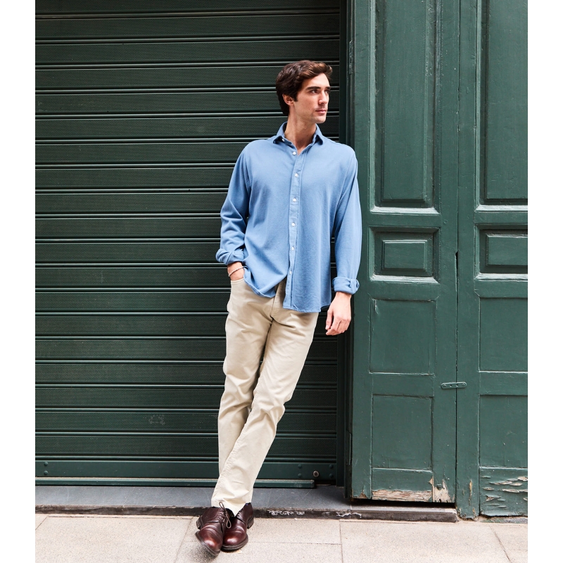 Uranus Blue Pique Shirt