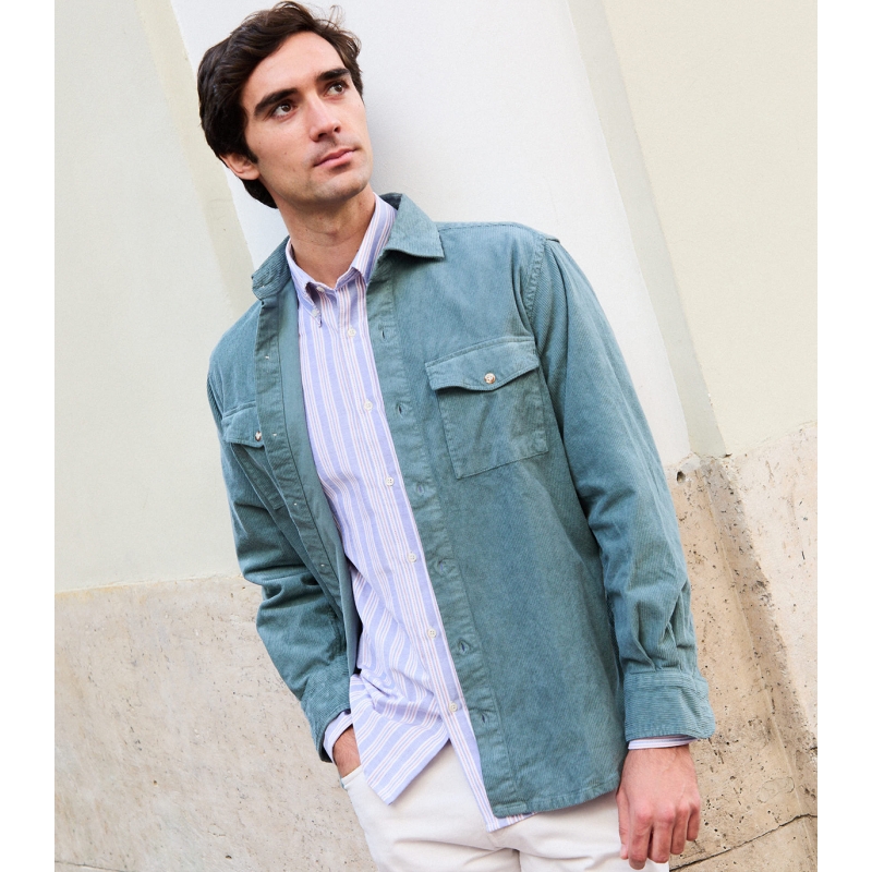Lead Blue Corduroy Overshirt