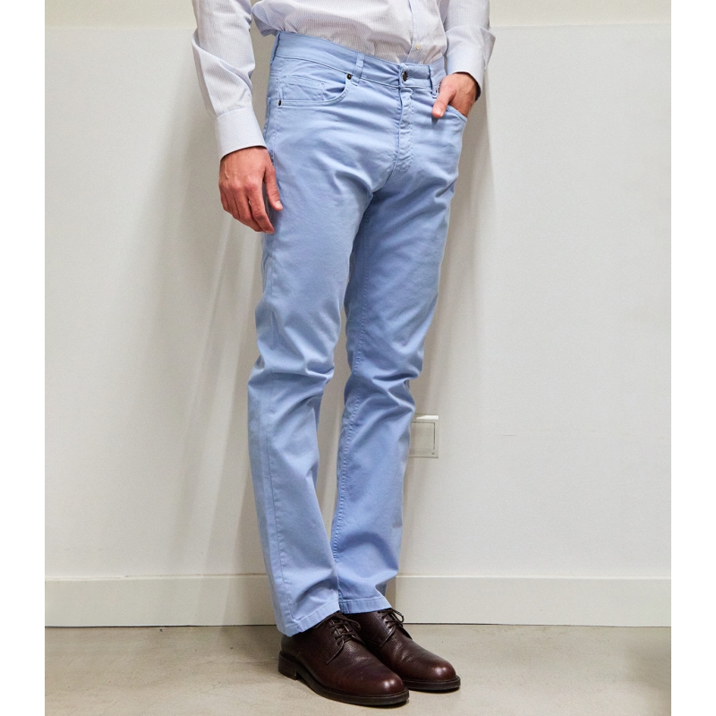 Light Blue Five Pocket Pants