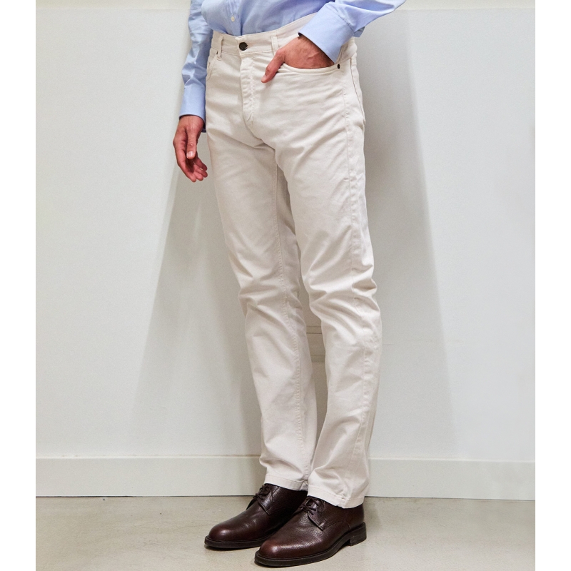 Ecru Five Pocket Pants