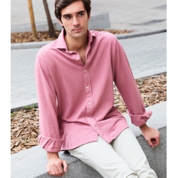 Flamingo Pink Pique Shirt