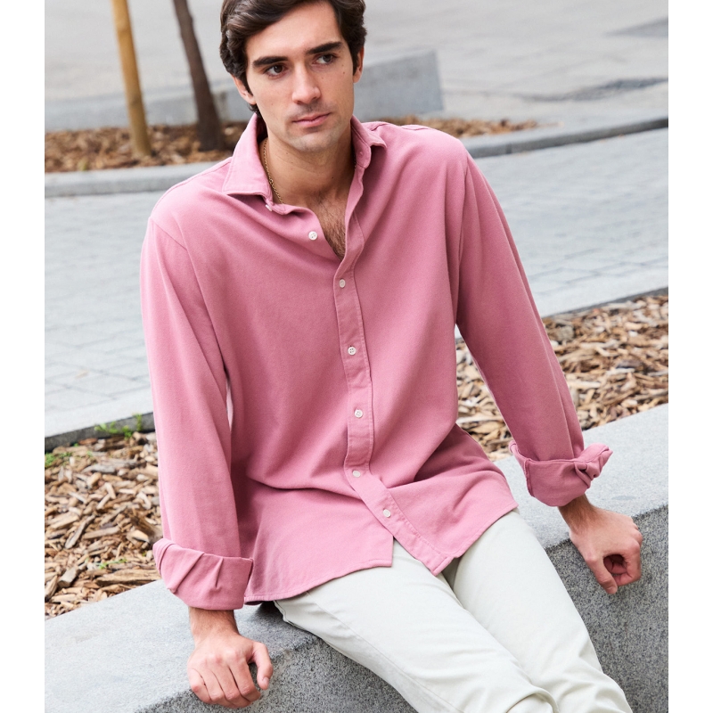 Camisa Piqué Rosa Flamingo