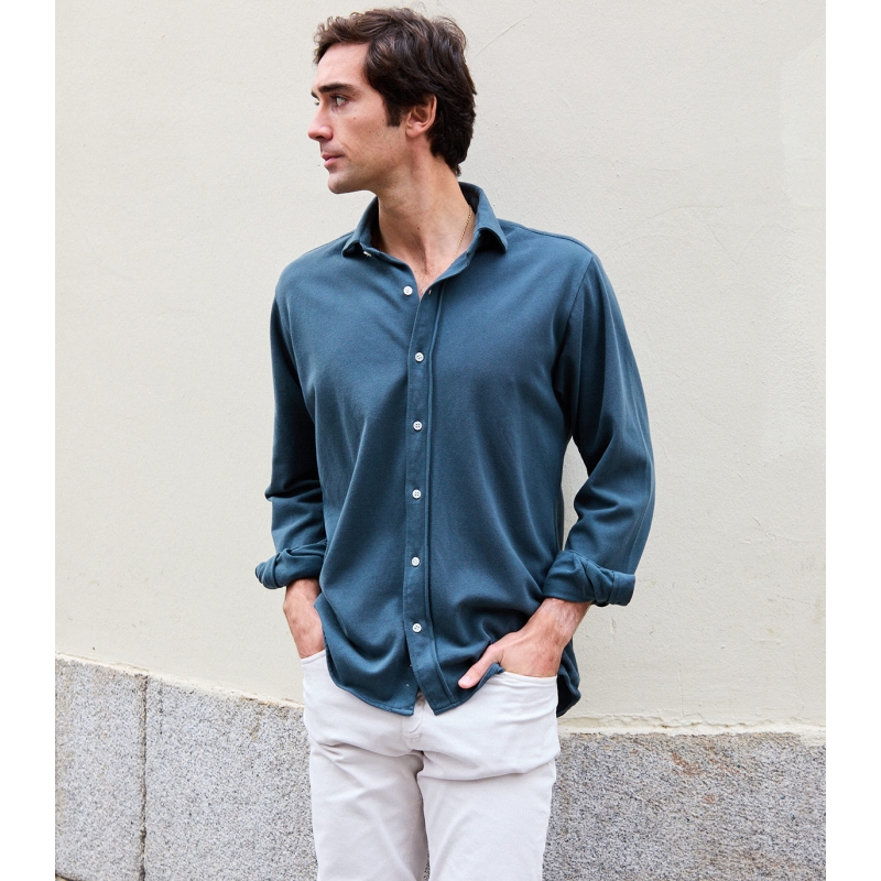Camisa Piqué Gris Plomo