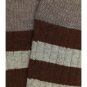 Brown and Taupe Striped Wool High Socks
