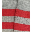 Orange and Grey Striped Wool High Socks
