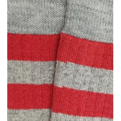 Calcetines Altos Lana Rayas Naranja Y Gris