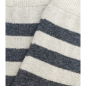 Two Grey and White Striped Wool Socks