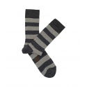 Grey Striped Wool Socks