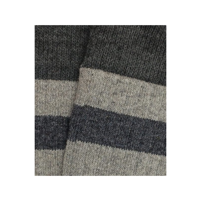 Grey Striped Wool Socks