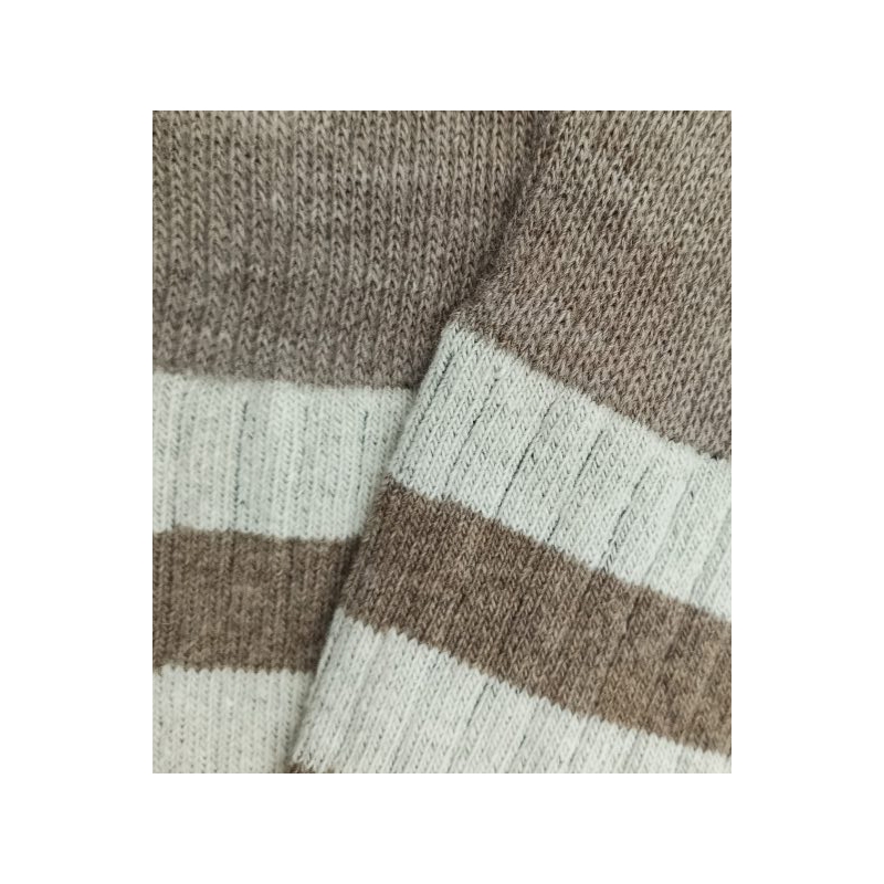 Beige Striped Wool Socks