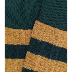 Green and Yellow Striped Wool Socks