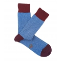 Light Blue and Burgundy Wool Socks