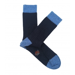 Navy and Light Blue Wool Socks