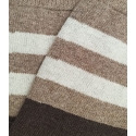 Two Brown and Beige Striped Wool Socks