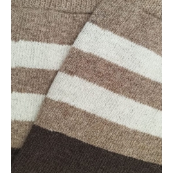 Two Brown and Beige Striped Wool Socks