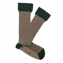 Light Green and Green Herringbone Knee High Socks