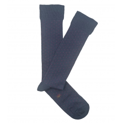 Blue and Pink Polka Dot High Socks