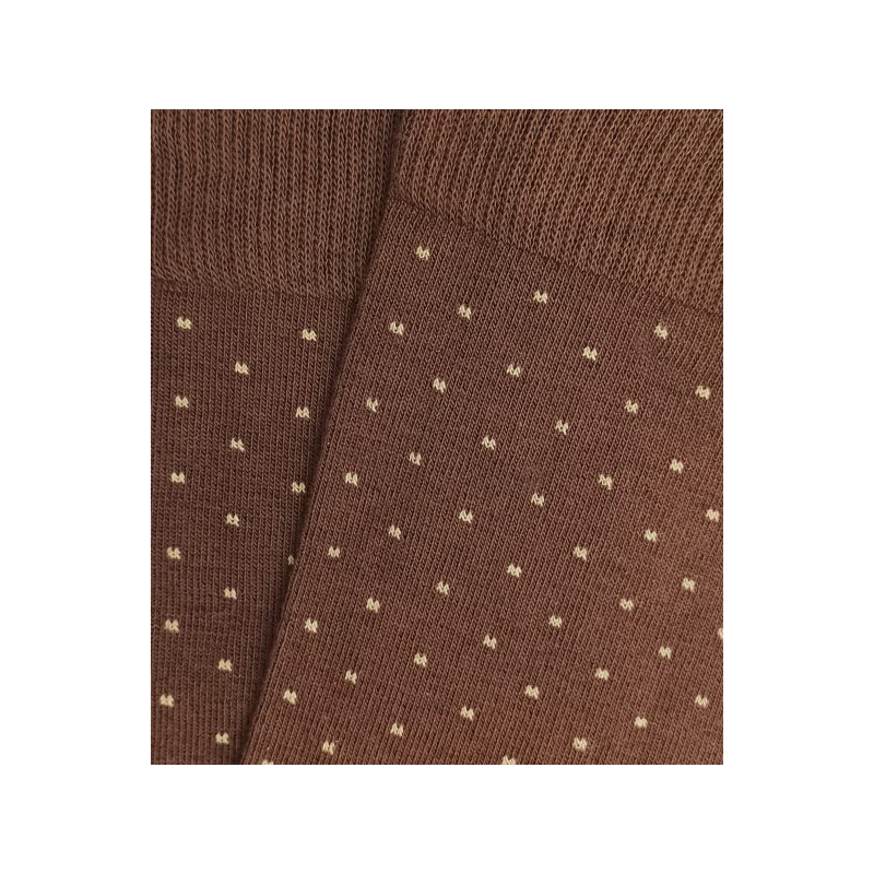 Brown and Beige Polka Dot High Socks