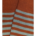 Light Blue and Brick Red Striped Knee High Socks
