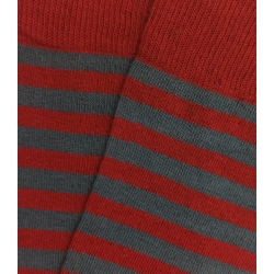 Calcetines Altos Rayas Finas Azul Y Burdeos