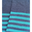 Calcetines Altos Rayas Finas Azul Y Celeste