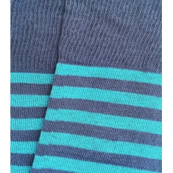 Calcetines Altos Rayas Finas Azul Y Celeste