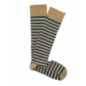 Calcetines Altos Rayas Finas Azul Y Camel