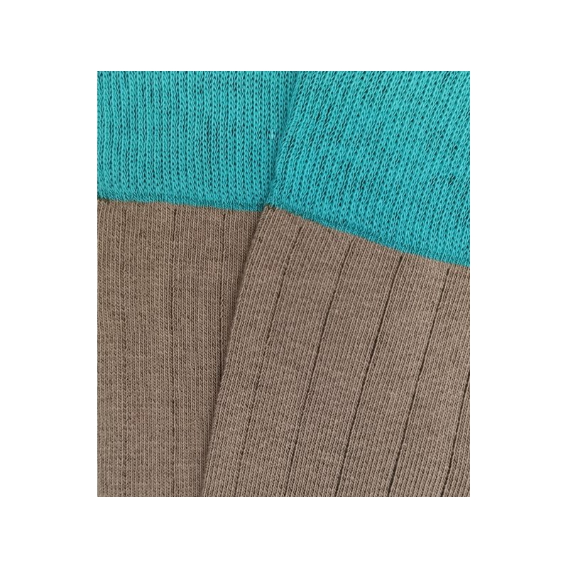 Taupe and Turquoise Knee High Socks